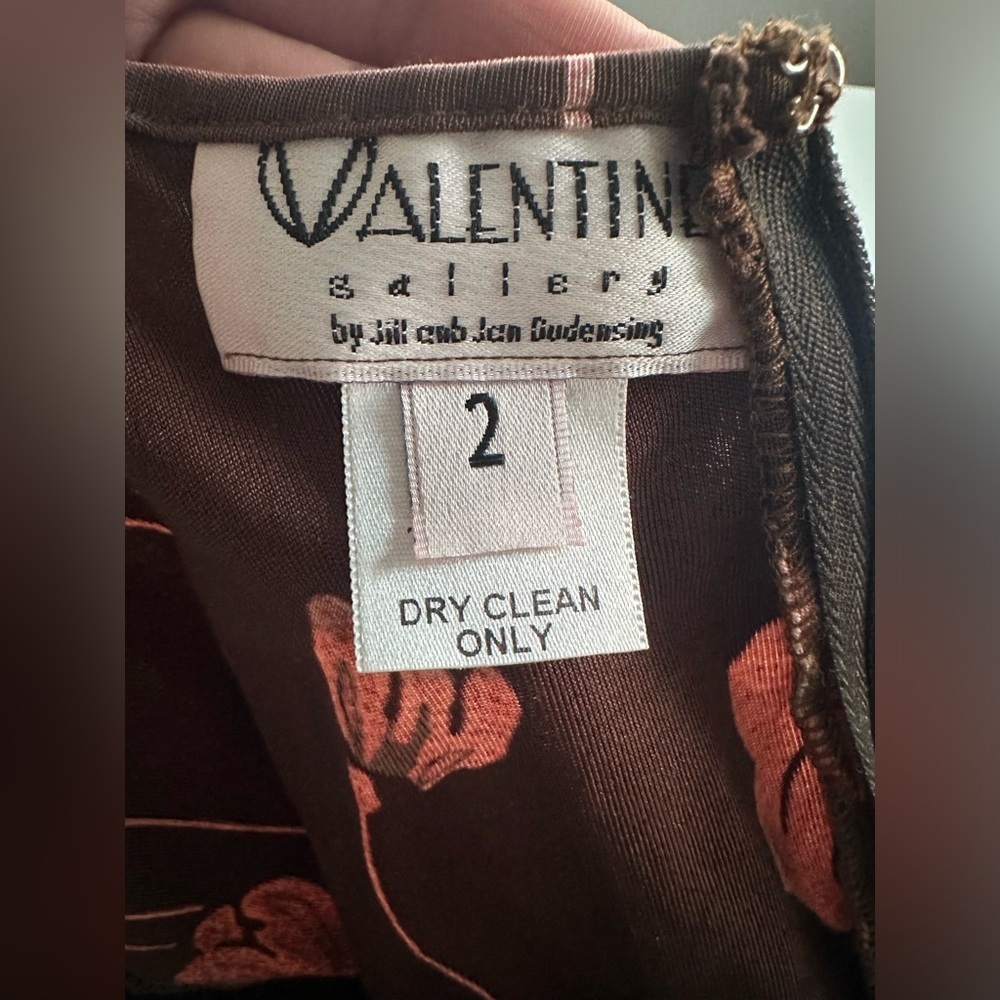 Vintage 70s Valentine Gallery Jill & Jan Dudensing Silk Floral Wrap Dress Size 2 - Picture 8 of 15
